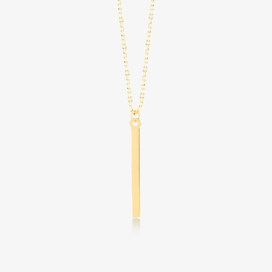 Vertical Bar Pendant Necklace in 14K Solid Gold