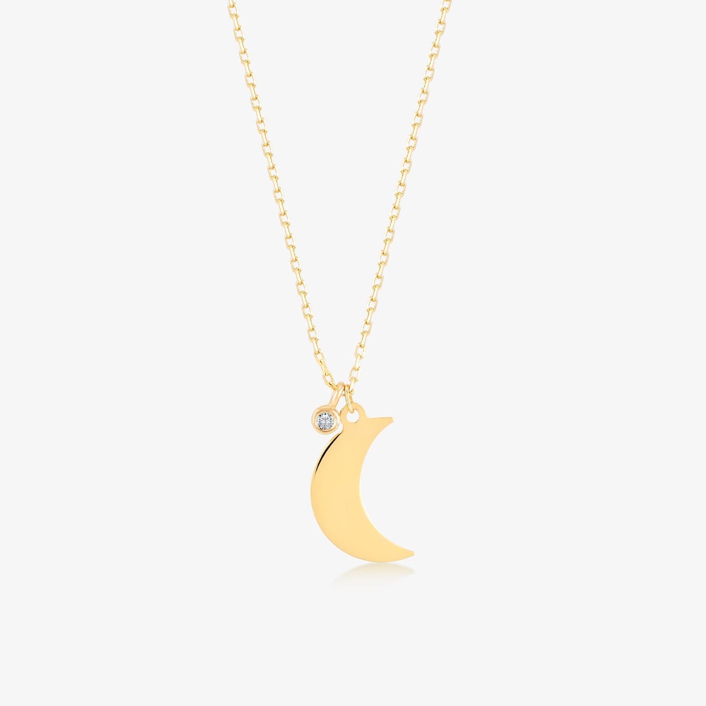 Collier Lune en diamant en or solide 14 carats