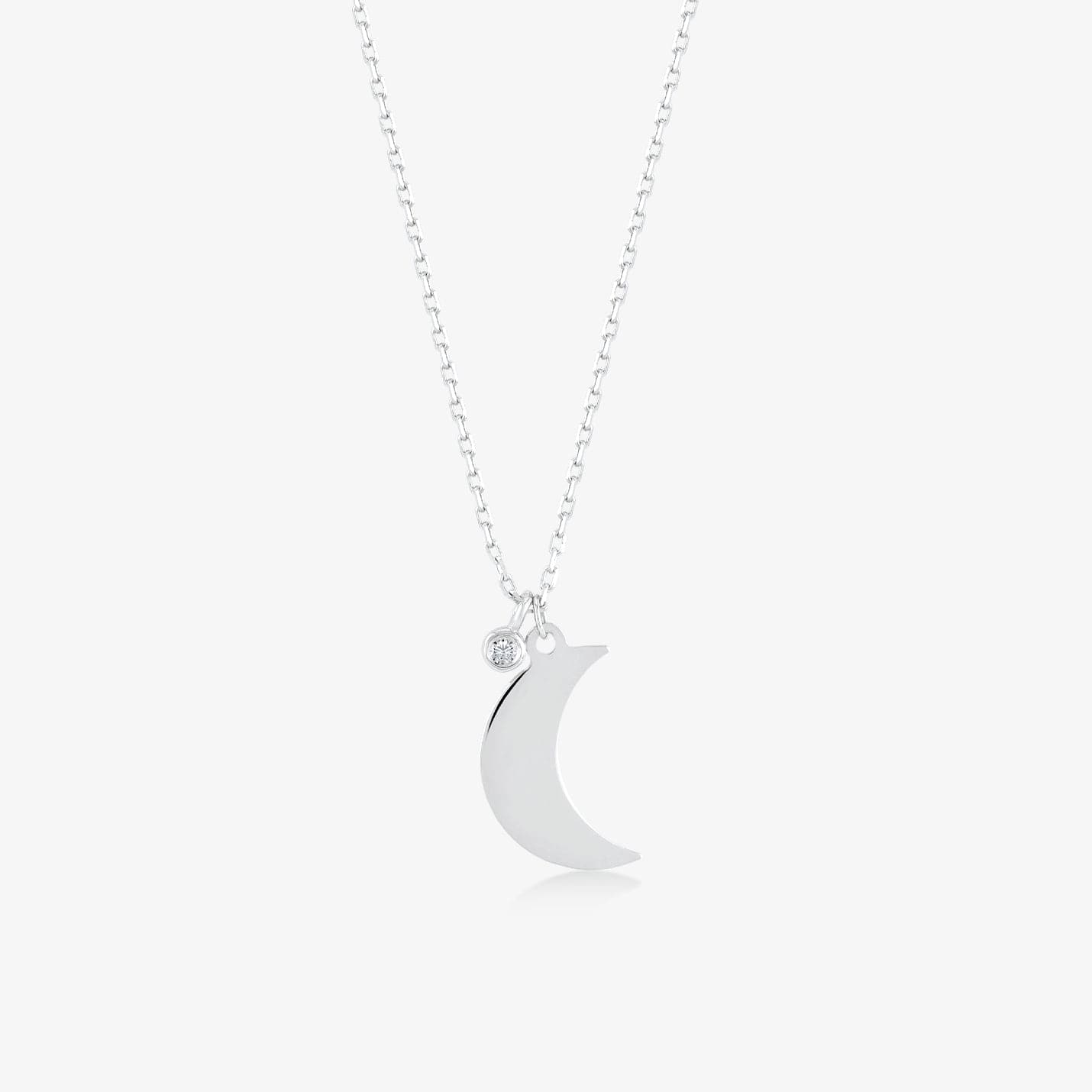 Collier Lune en diamant en or solide 14 carats