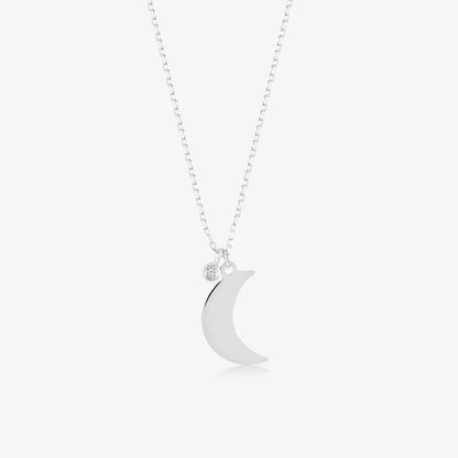 Collier Lune en diamant en or solide 14 carats