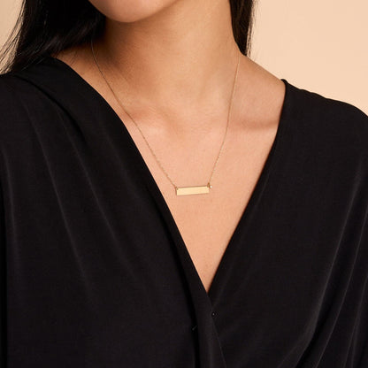 Diamond Bar Necklace in 14K Solid Gold