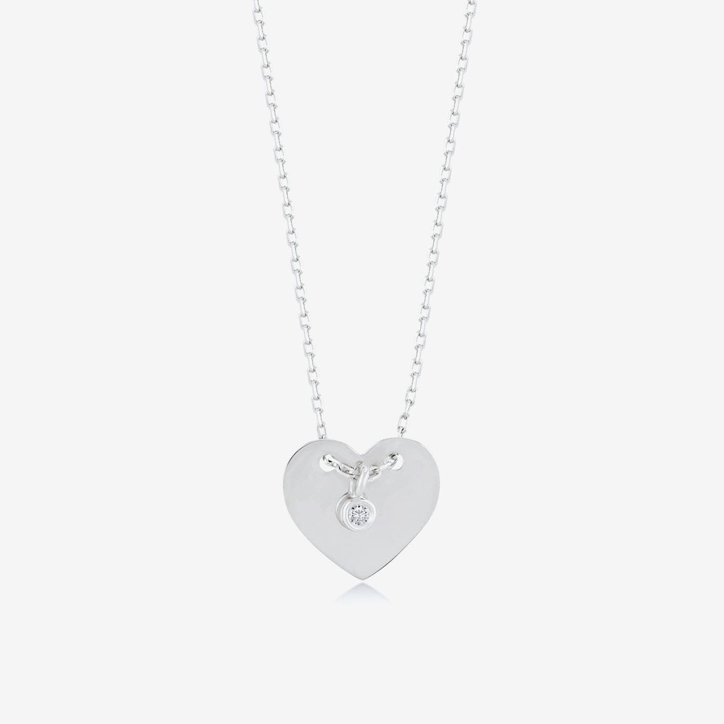 Diamond Heart Necklace in 14K Solid Gold