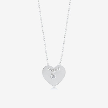 Diamond Heart Necklace in 14K Solid Gold