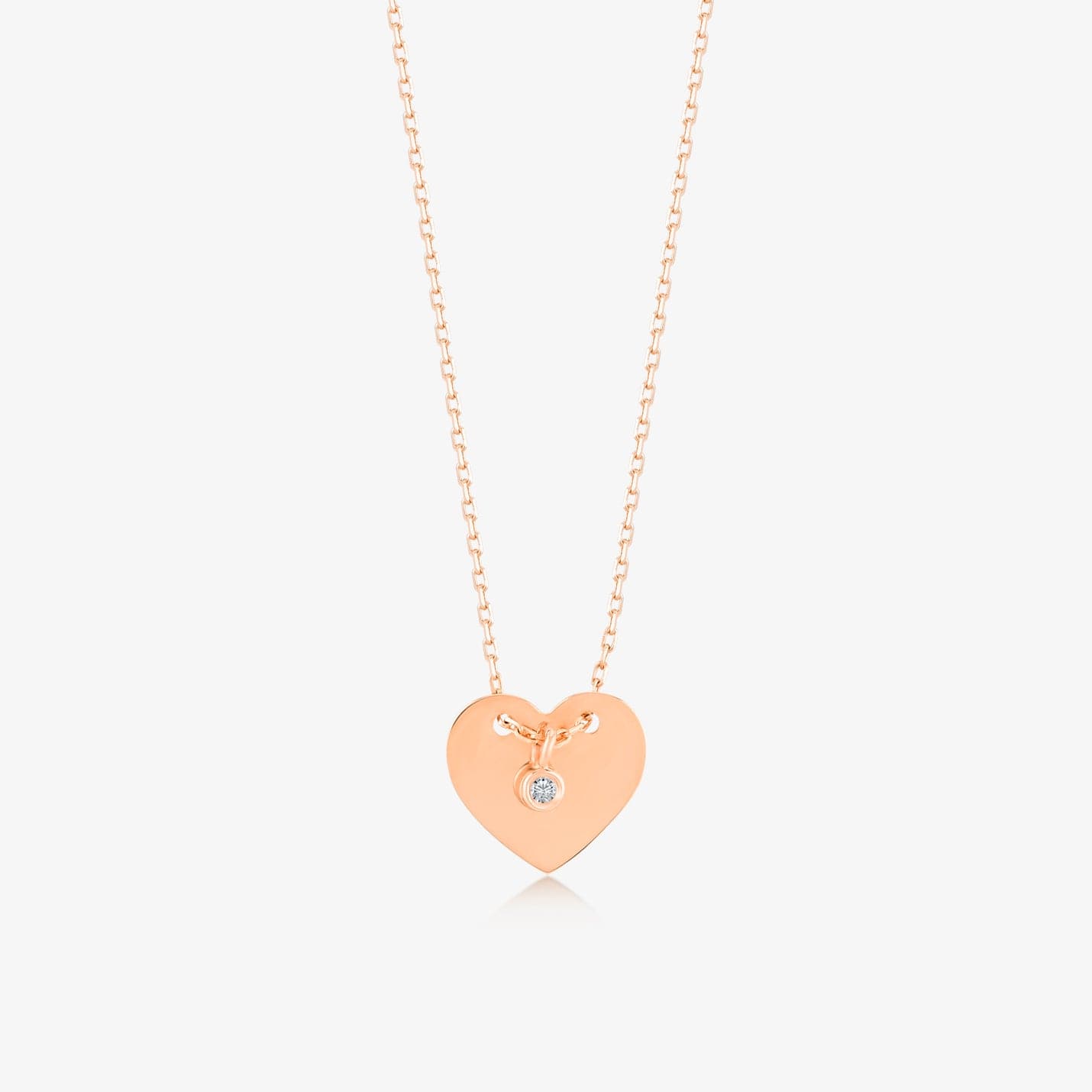 Diamond Heart Necklace in 14K Solid Gold