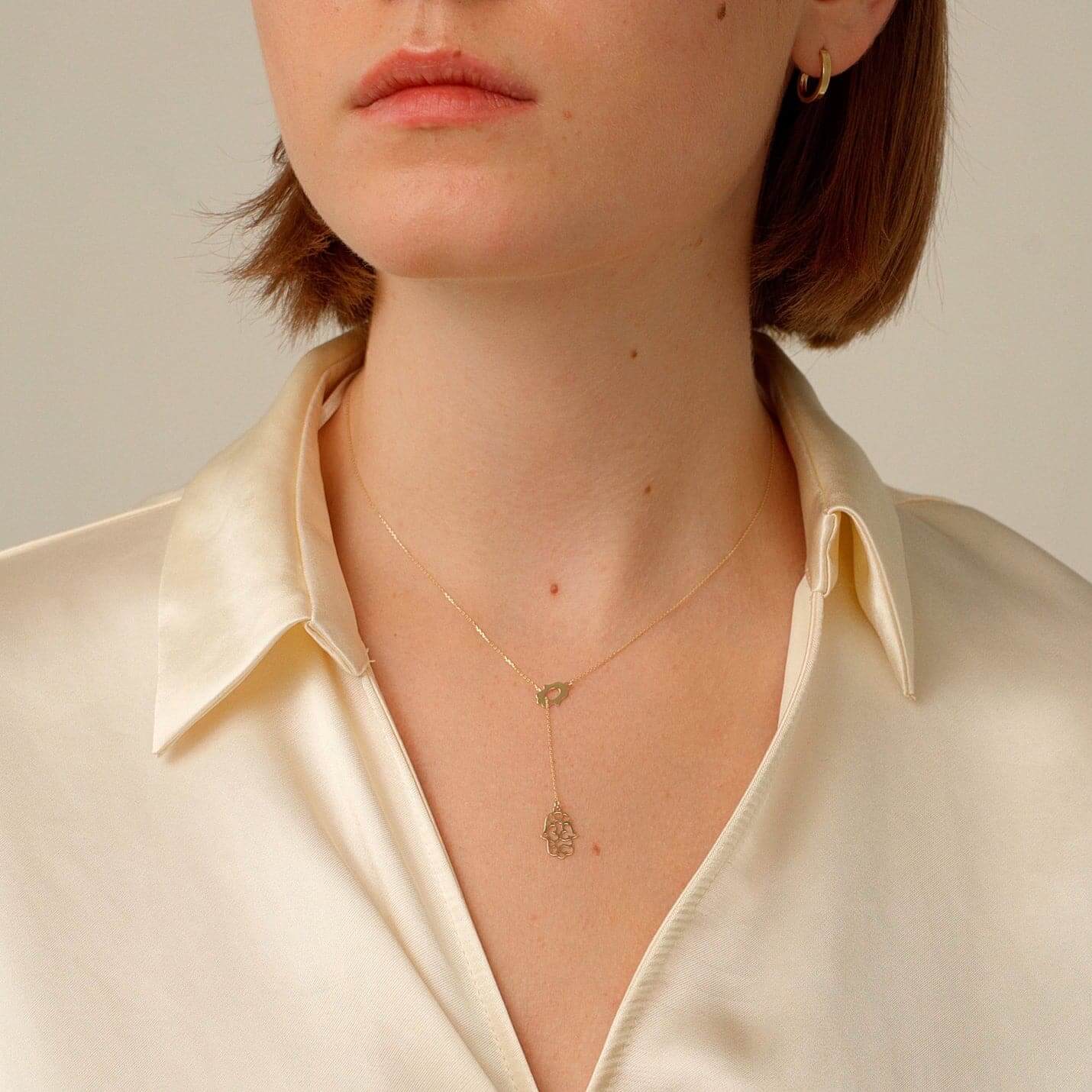 Hamsa Lariat Necklace