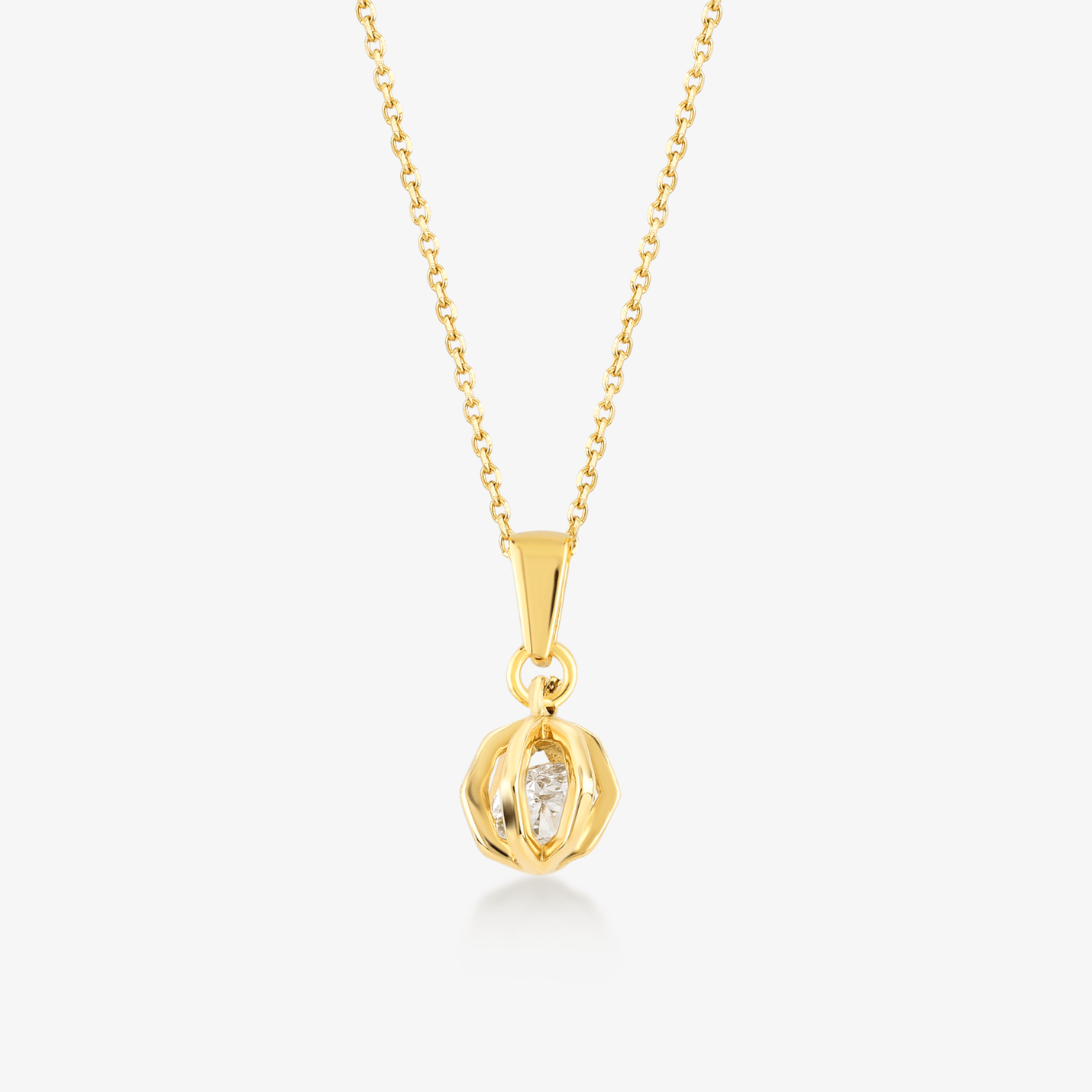 Cage Necklace in 14K Solid Gold