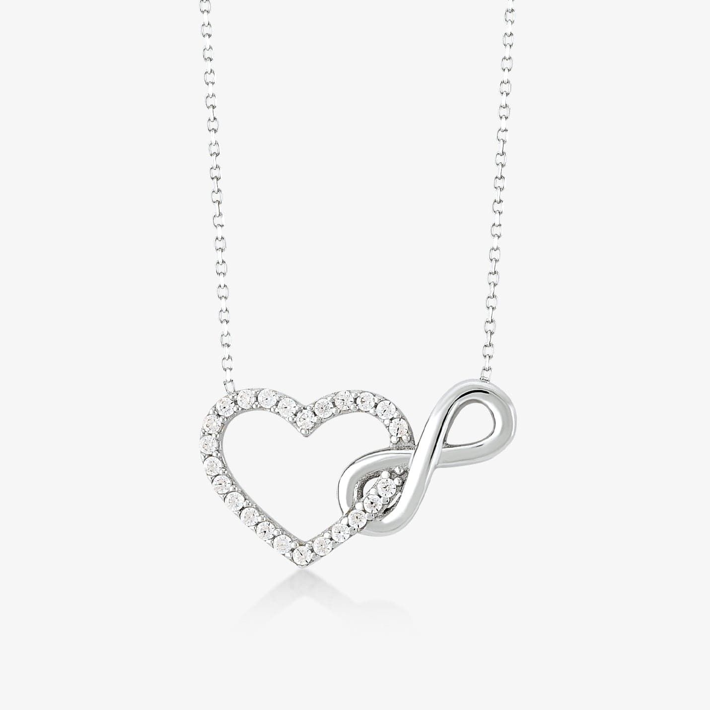 Heart Infinity Necklace in 14K Solid Gold