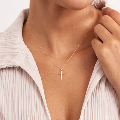 Cross Necklace in 14K Solid Gold