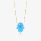 Opal Hamsa Hand Necklace