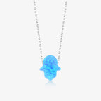 Opal Hamsa Hand Necklace