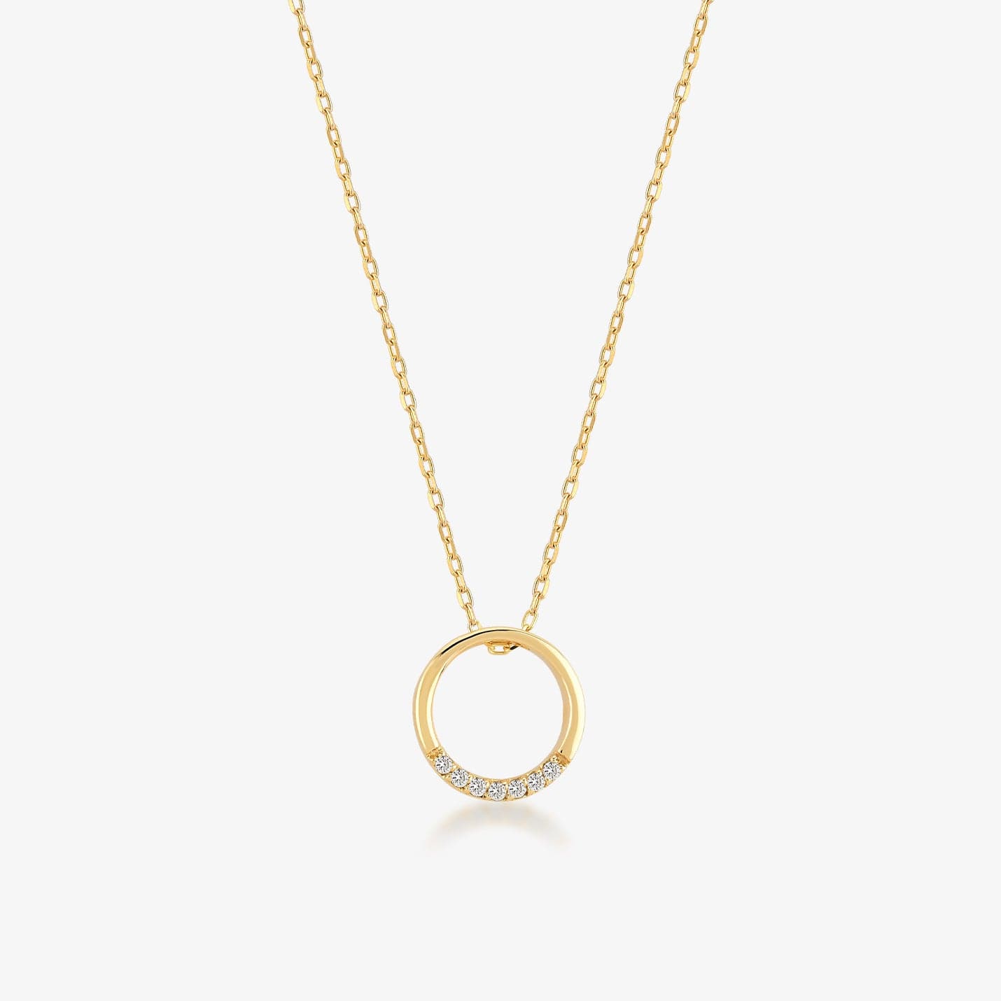 Diamond Circle Pendant Necklace