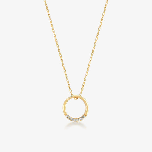Diamond Circle Pendant Necklace