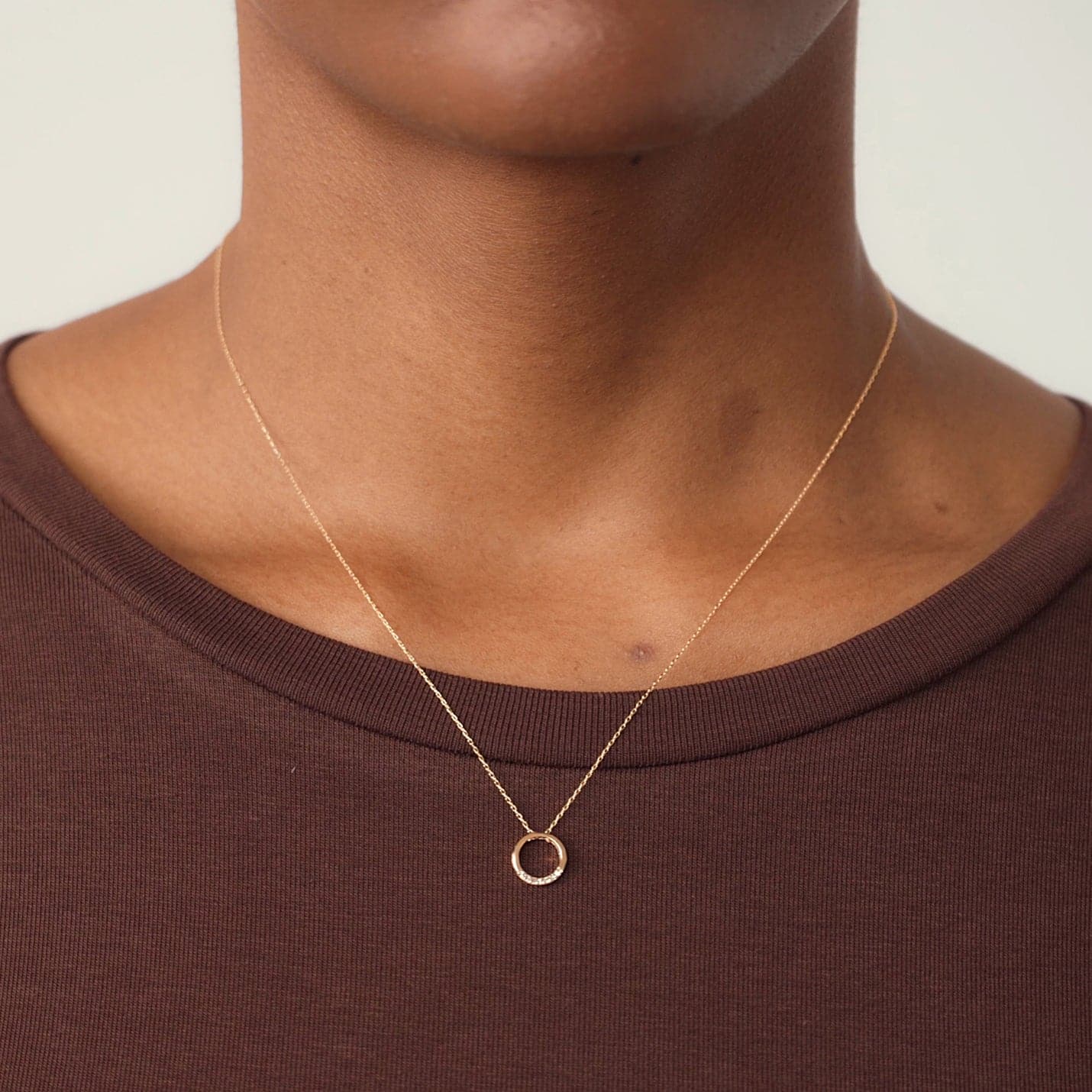 Diamond Circle Pendant Necklace