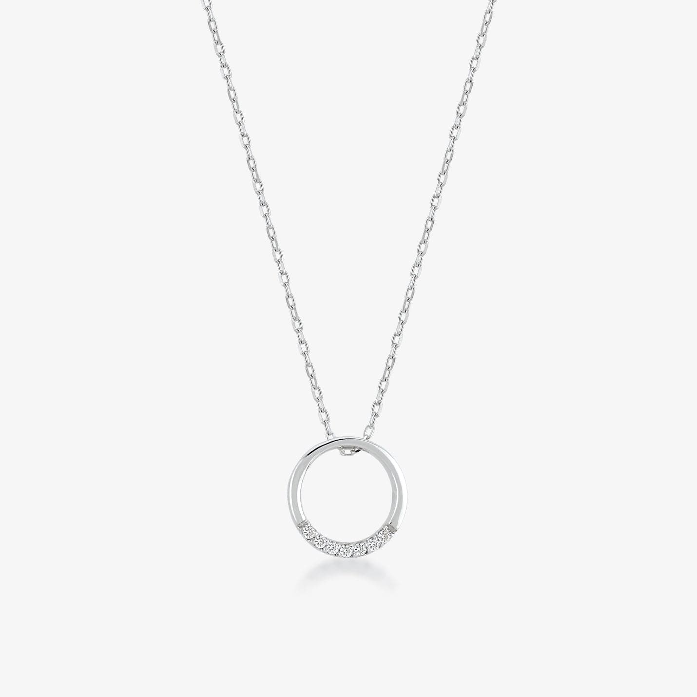 Diamond Circle Pendant Necklace