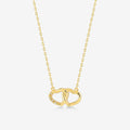 Diamond Interlocking Hearts Pendant Necklace