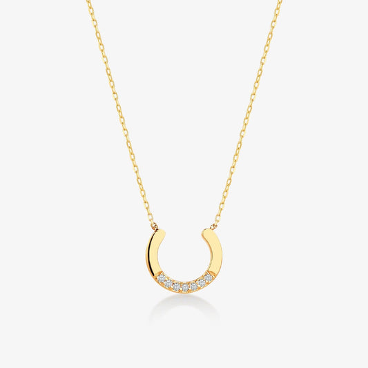 Diamond Horseshoe Pendant Necklace