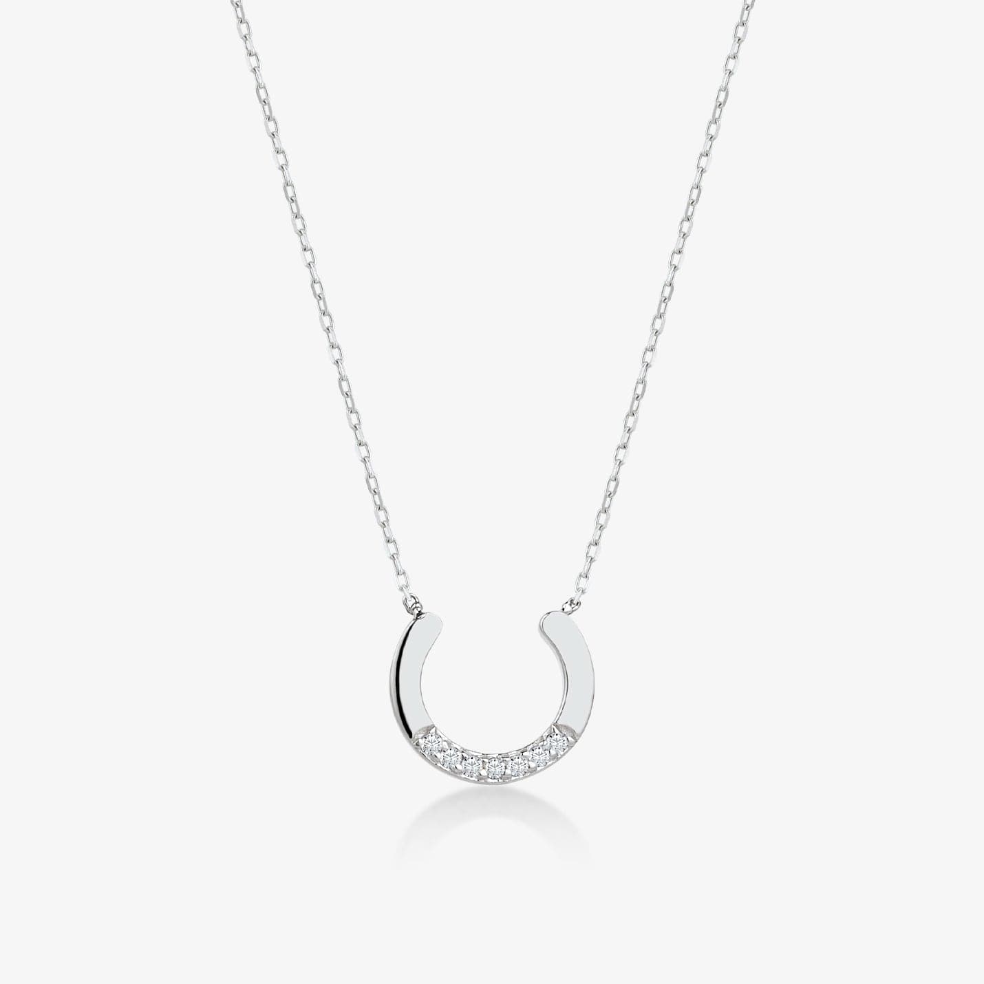 Diamond Horseshoe Pendant Necklace