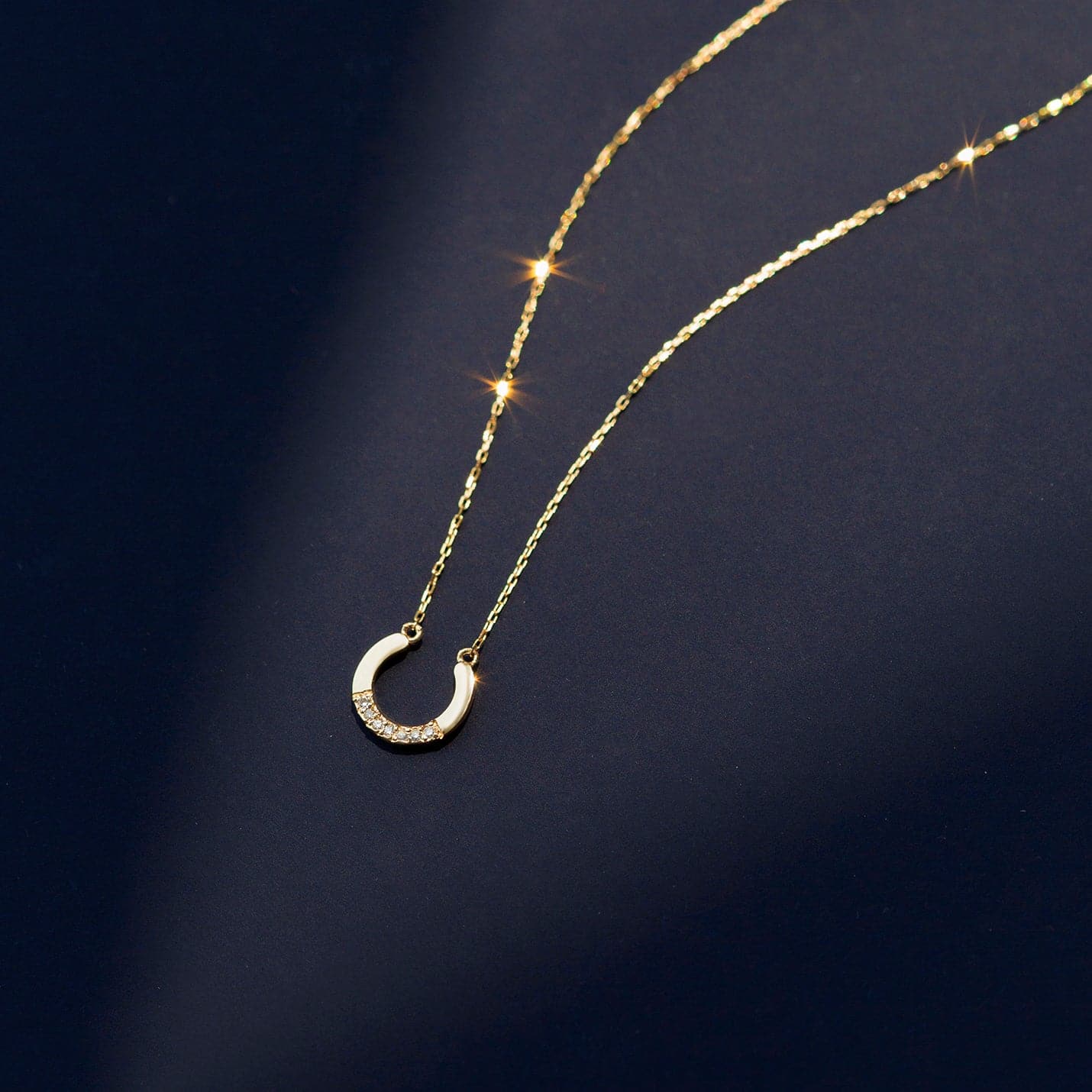 Diamond Horseshoe Pendant Necklace