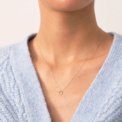 Diamond Heart Necklace in 14K Solid Gold