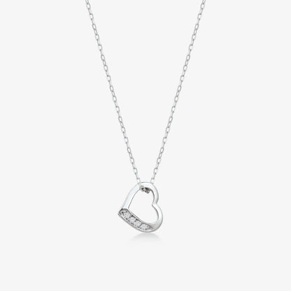 Diamond Heart Necklace in 14K Solid Gold