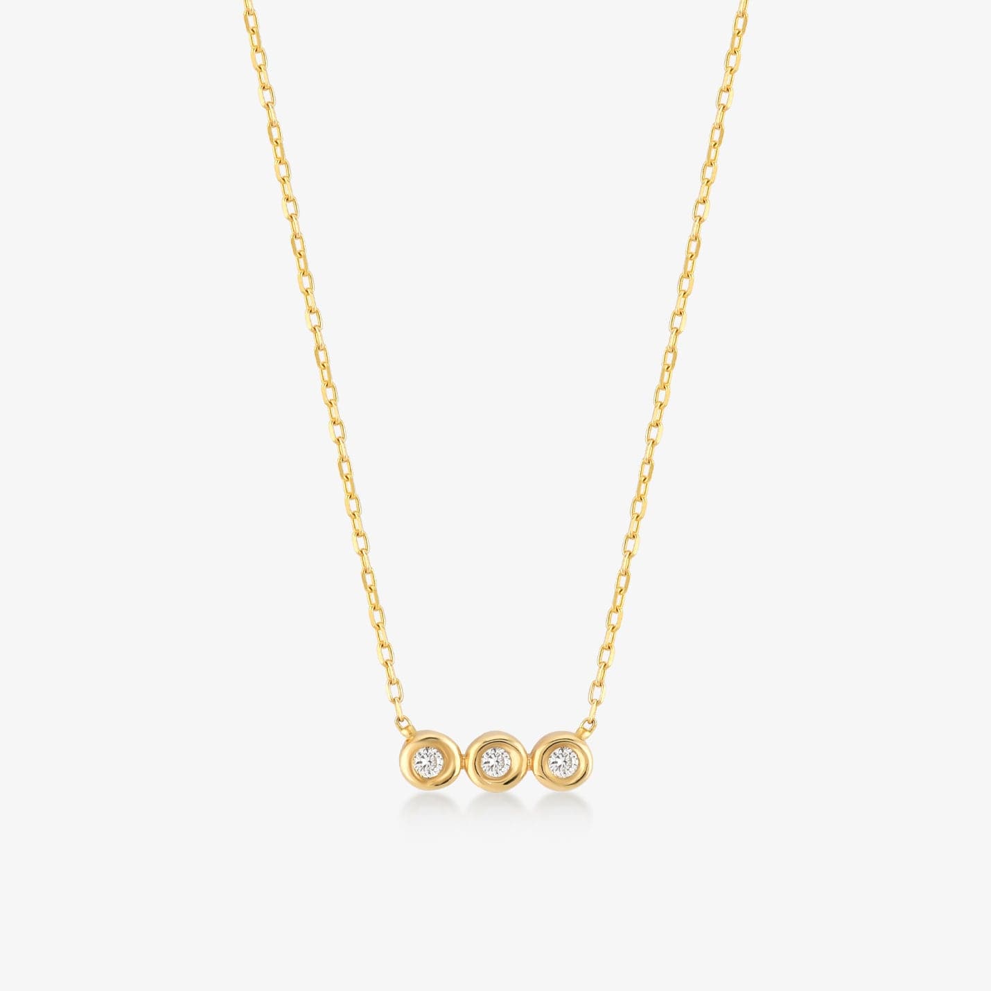 Three Stone Diamond Pendant Necklace