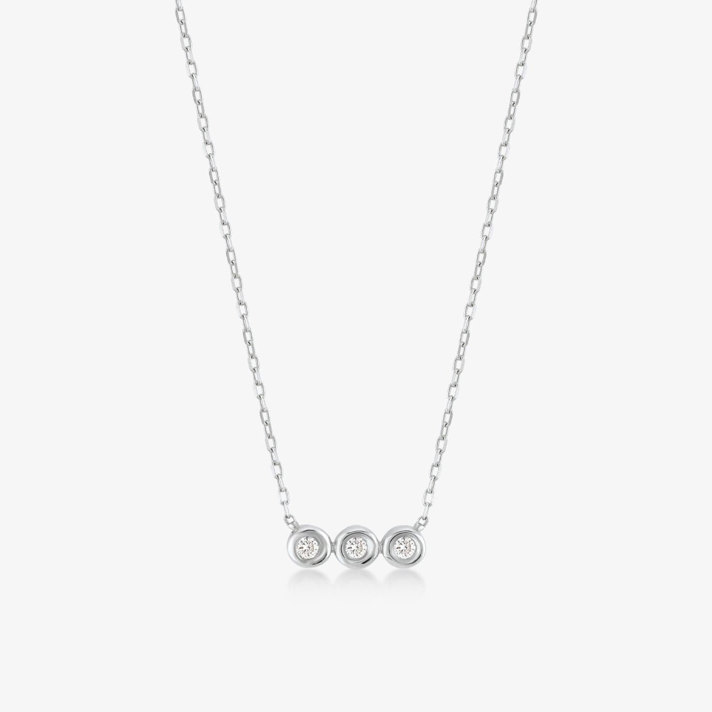 Three Stone Diamond Pendant Necklace