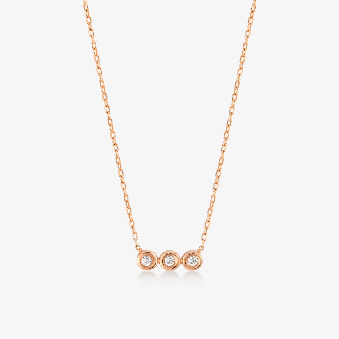 Three Stone Diamond Pendant Necklace