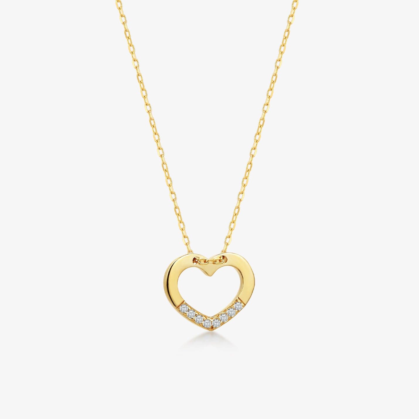 Diamond Heart Necklace in 14K Solid Gold