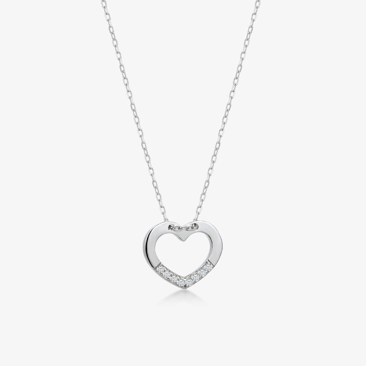 Diamond Heart Necklace in 14K Solid Gold