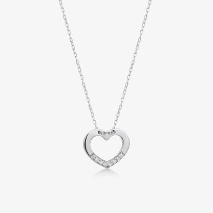 Diamond Heart Necklace in 14K Solid Gold