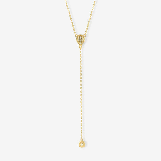 Diamond Drop Y-Necklace in 14K Solid Gold