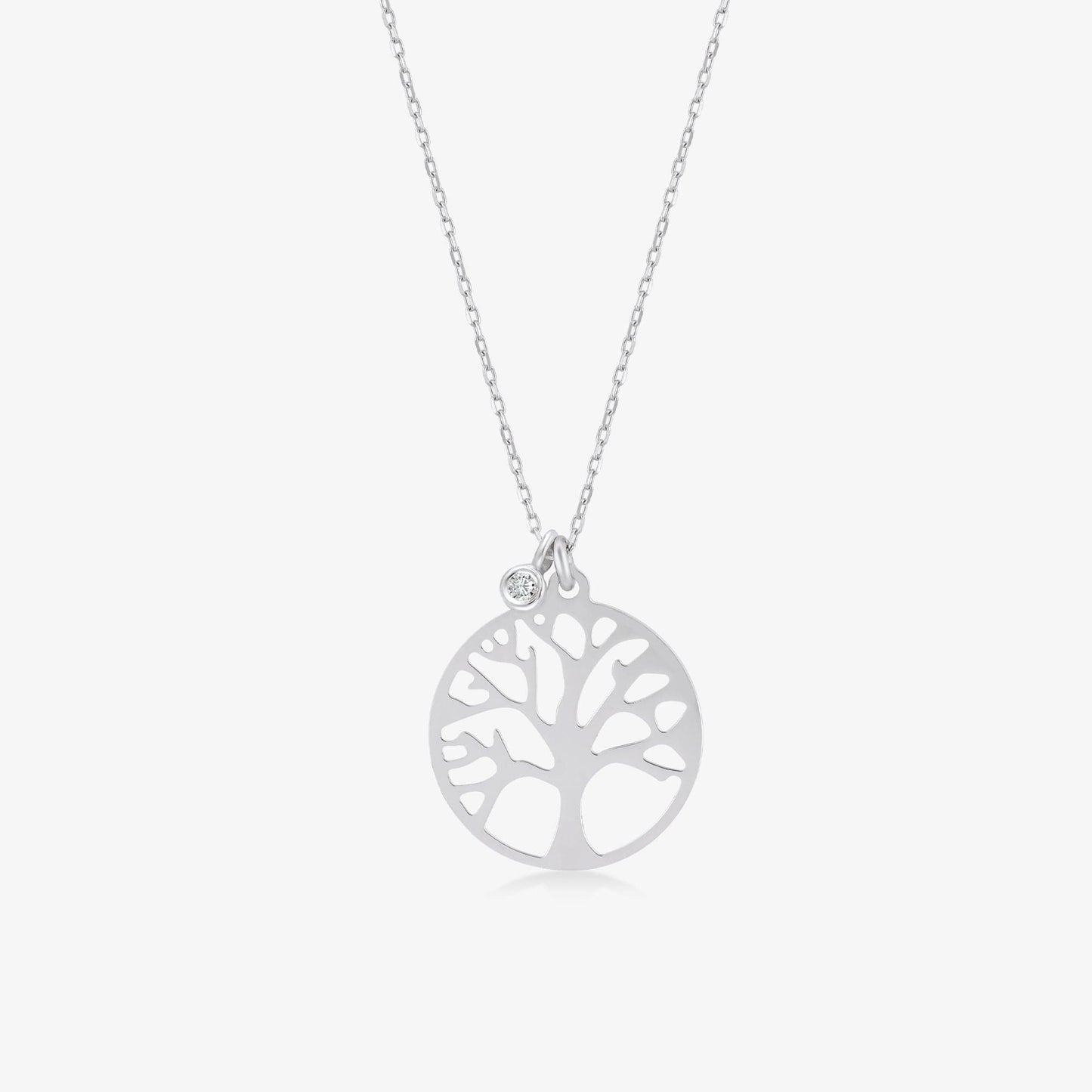 Diamond Tree of Life Necklace in 14K Solid Gold