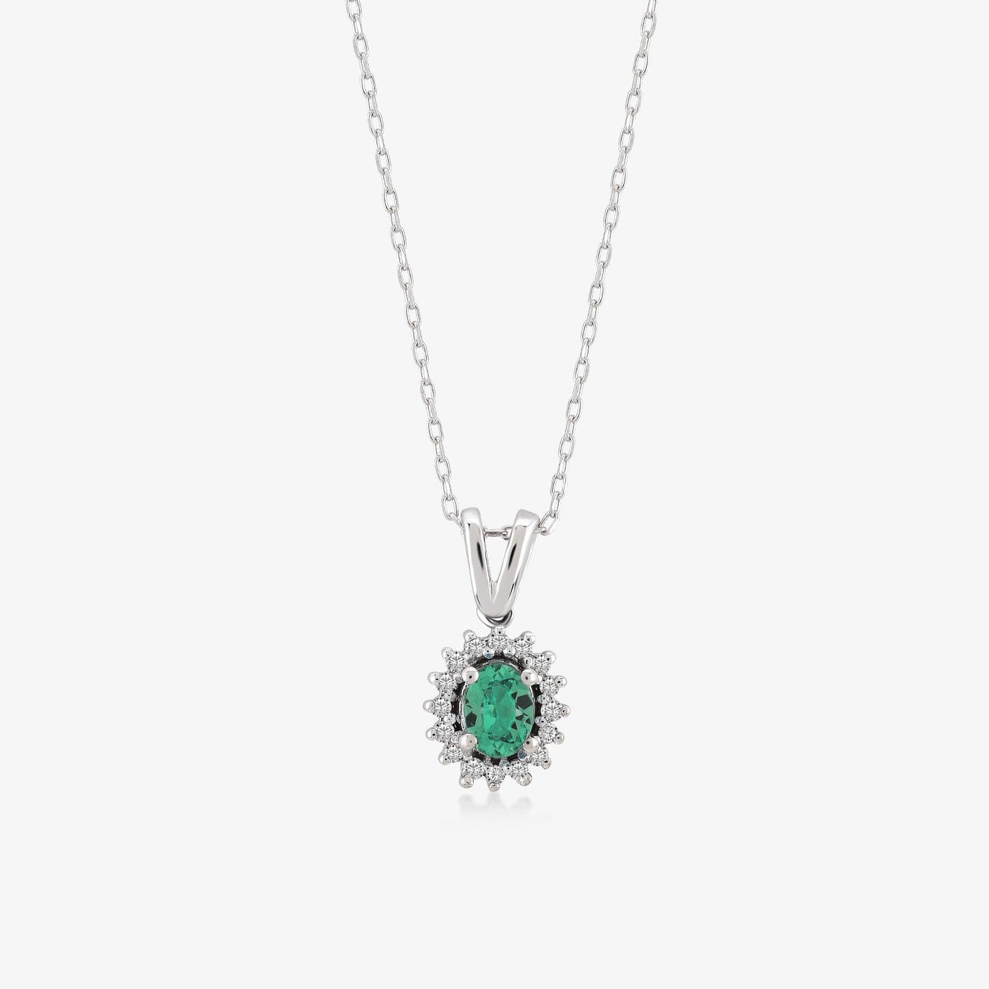 GELIN deals 14k Diamond Emerald Necklace