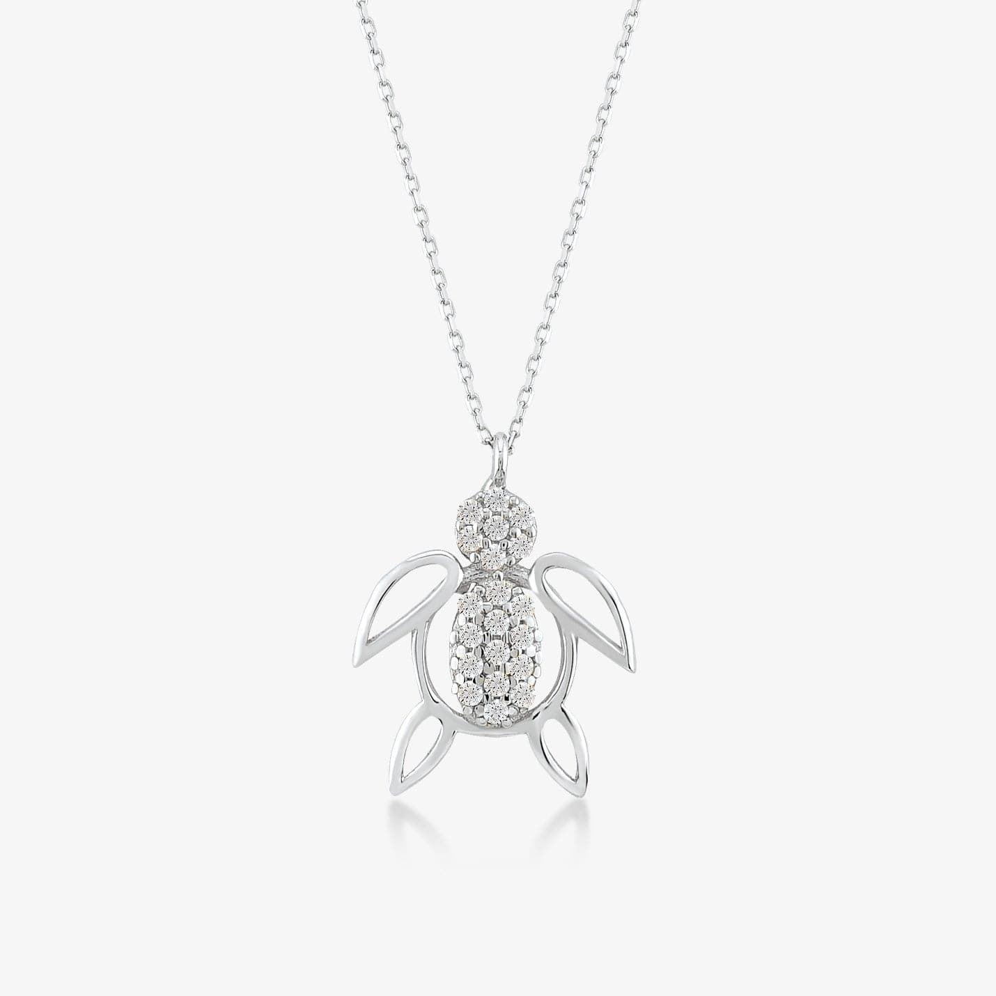 Turtle Pendant Necklace in 14K Solid Gold