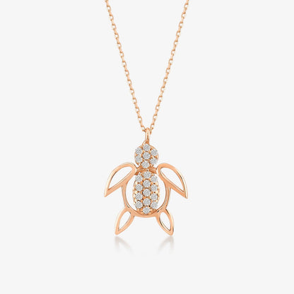 Collier pendentif tortue en or 14 carats