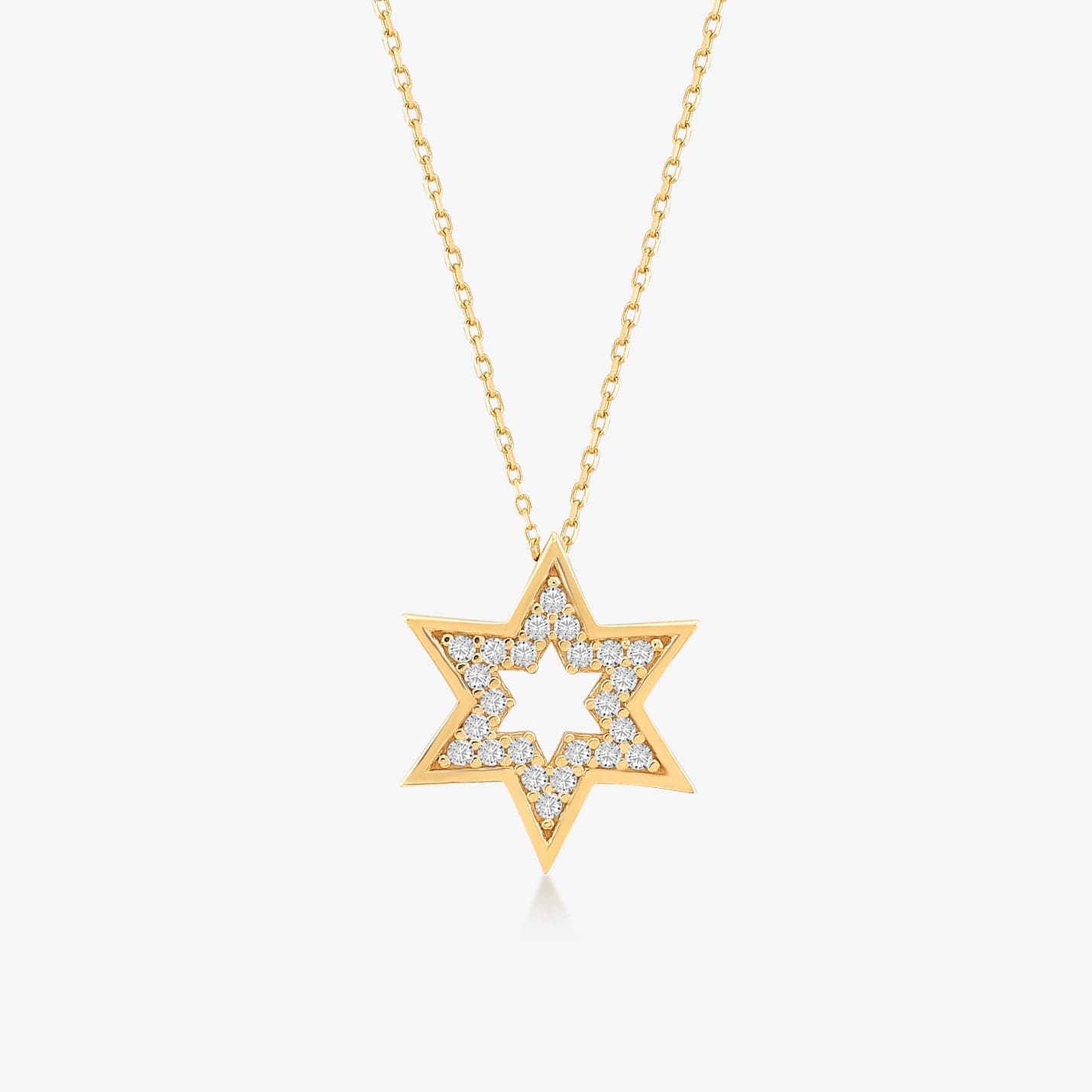 Star of David Pendant Necklace in 14K Solid Gold