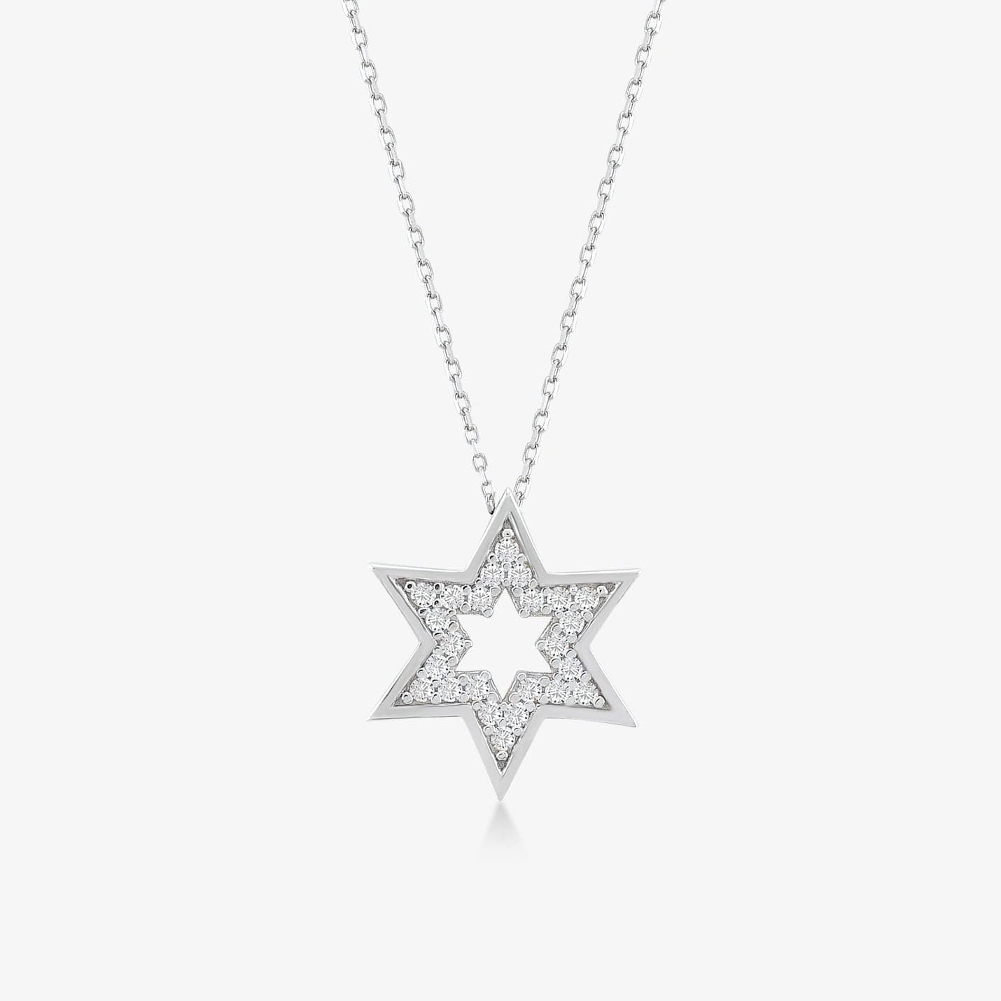 Star of David Pendant Necklace in 14K Solid Gold