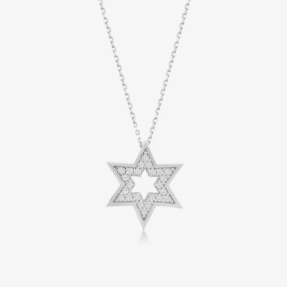 Star of David Pendant Necklace in 14K Solid Gold