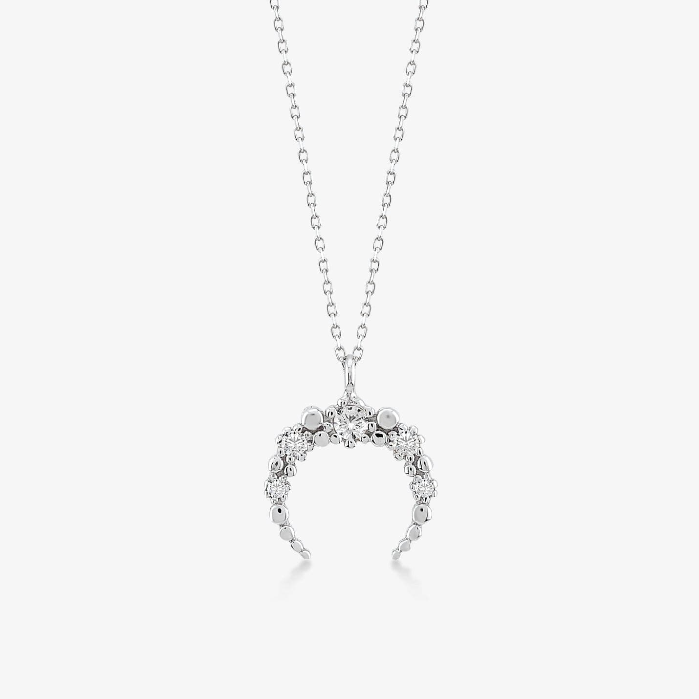 Collier pendentif en forme de croissant de lune en or 14 carats