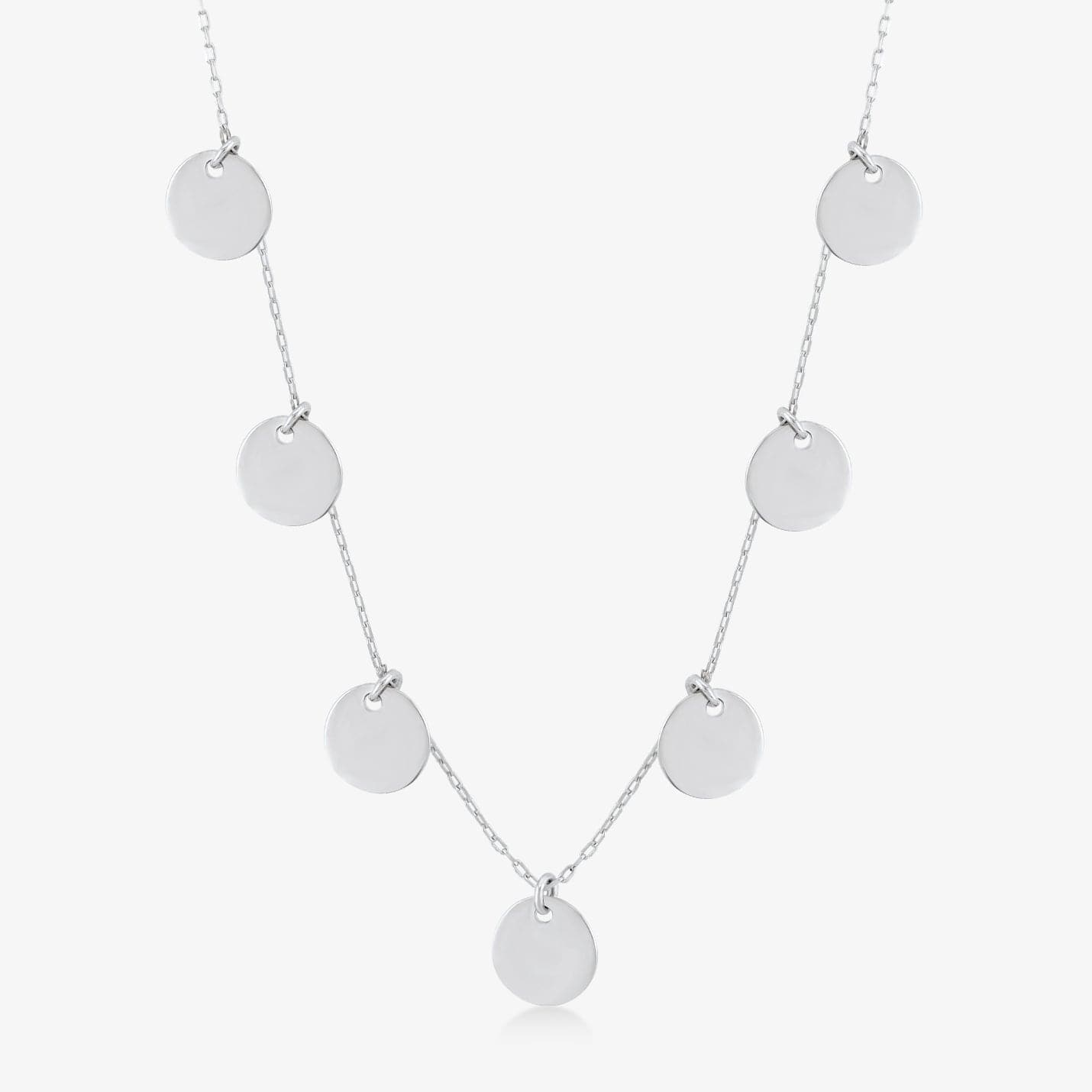 Collier pendentif Disc Station en or 14 carats.