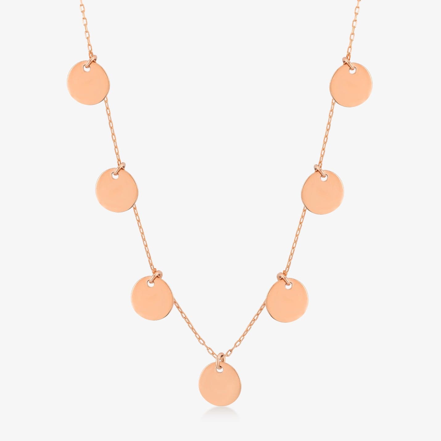 Disc Station Pendant Necklace in 14K Solid Gold