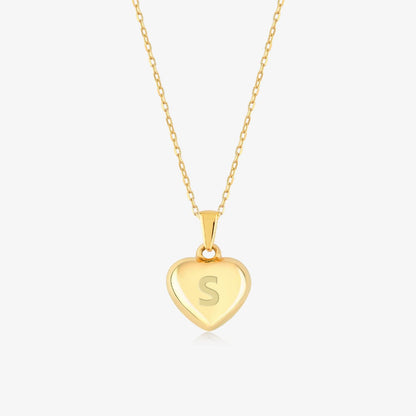 Custom Heart Puff Necklace in 14K Solid Gold