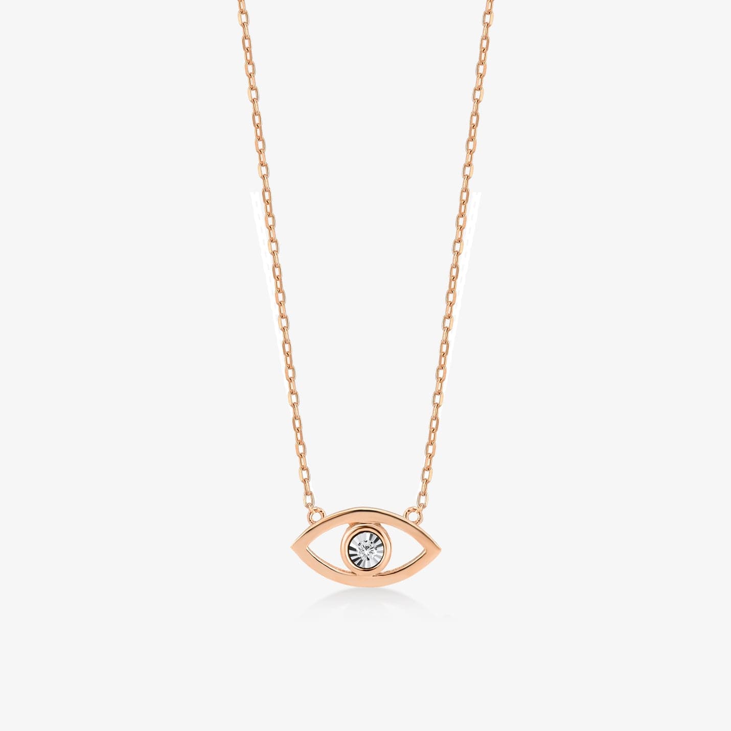 Diamond Eye Necklace in 14K Solid Gold