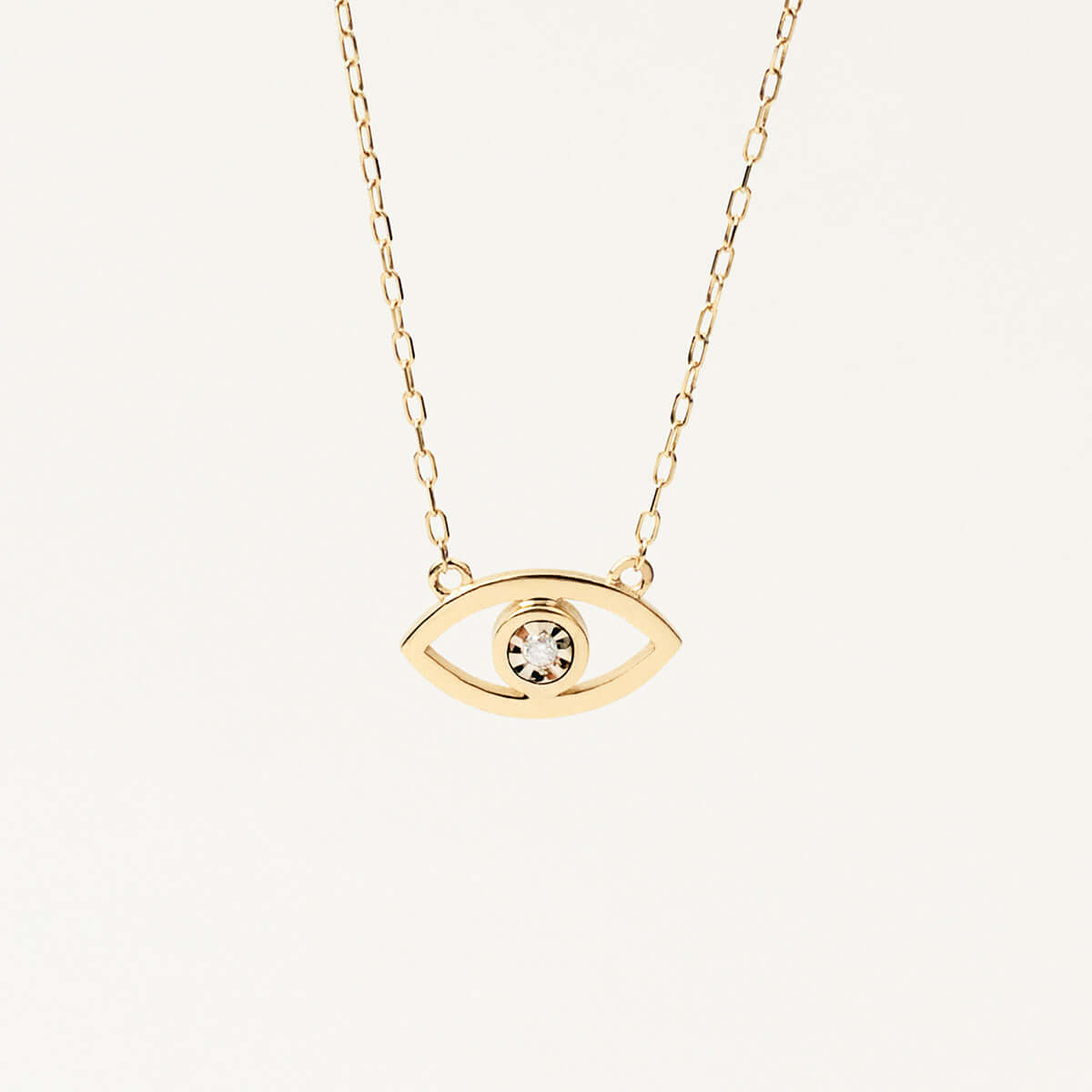 Diamond Eye Necklace in 14K Solid Gold