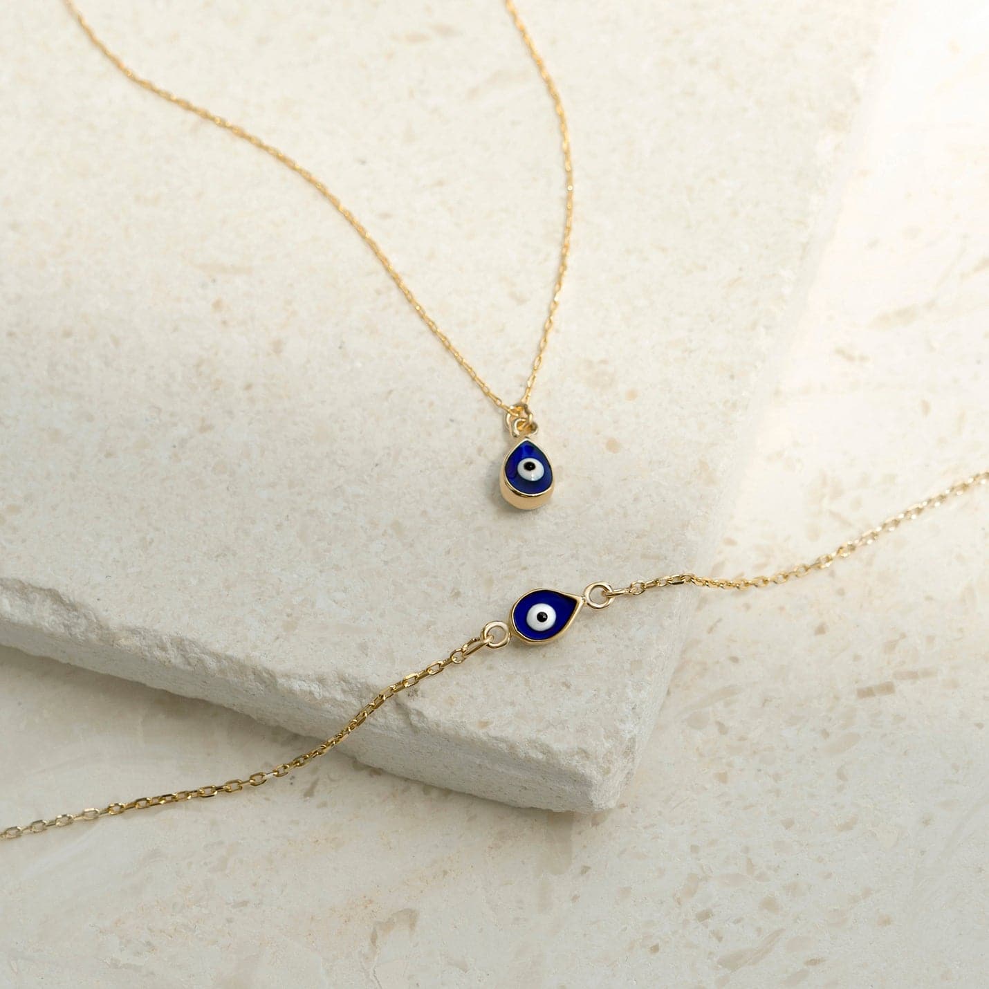 Drop Evil Eye Pendant Necklace