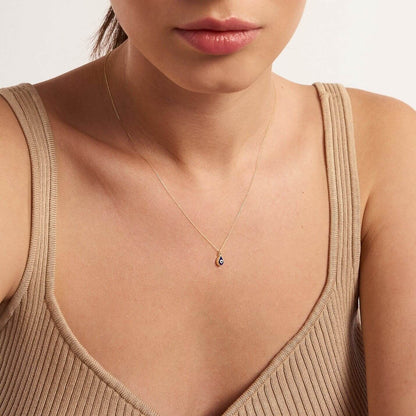 Drop Evil Eye Pendant Necklace