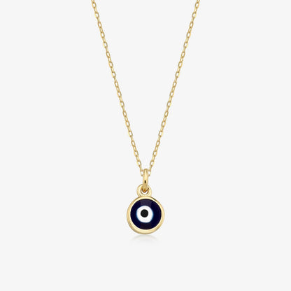 Evil Eye Bead Necklace in 14K Solid Gold