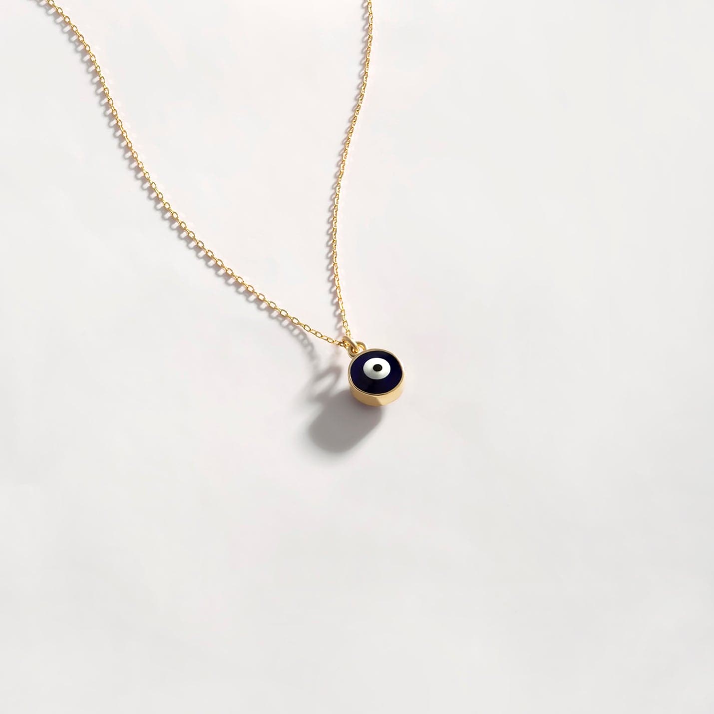 Evil Eye Bead Necklace in 14K Solid Gold