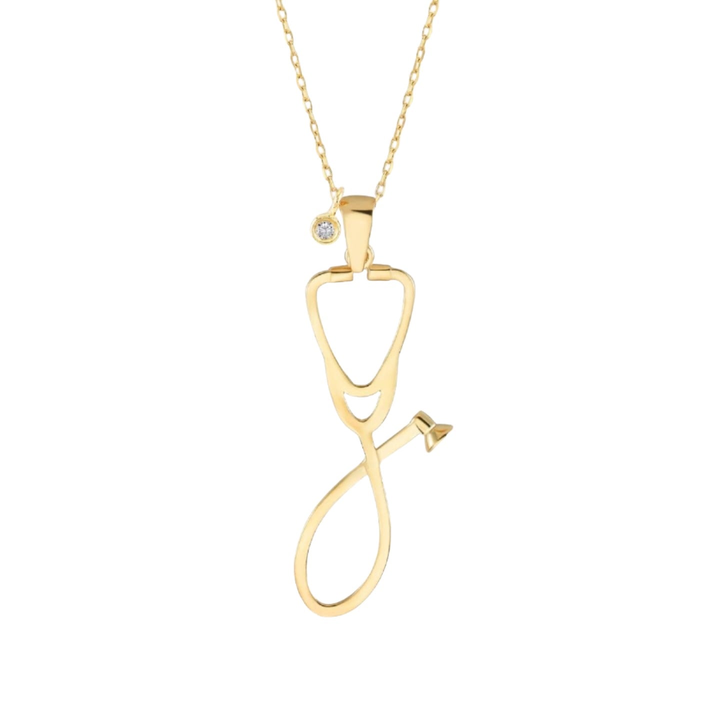Diamond Stethoscope Necklace