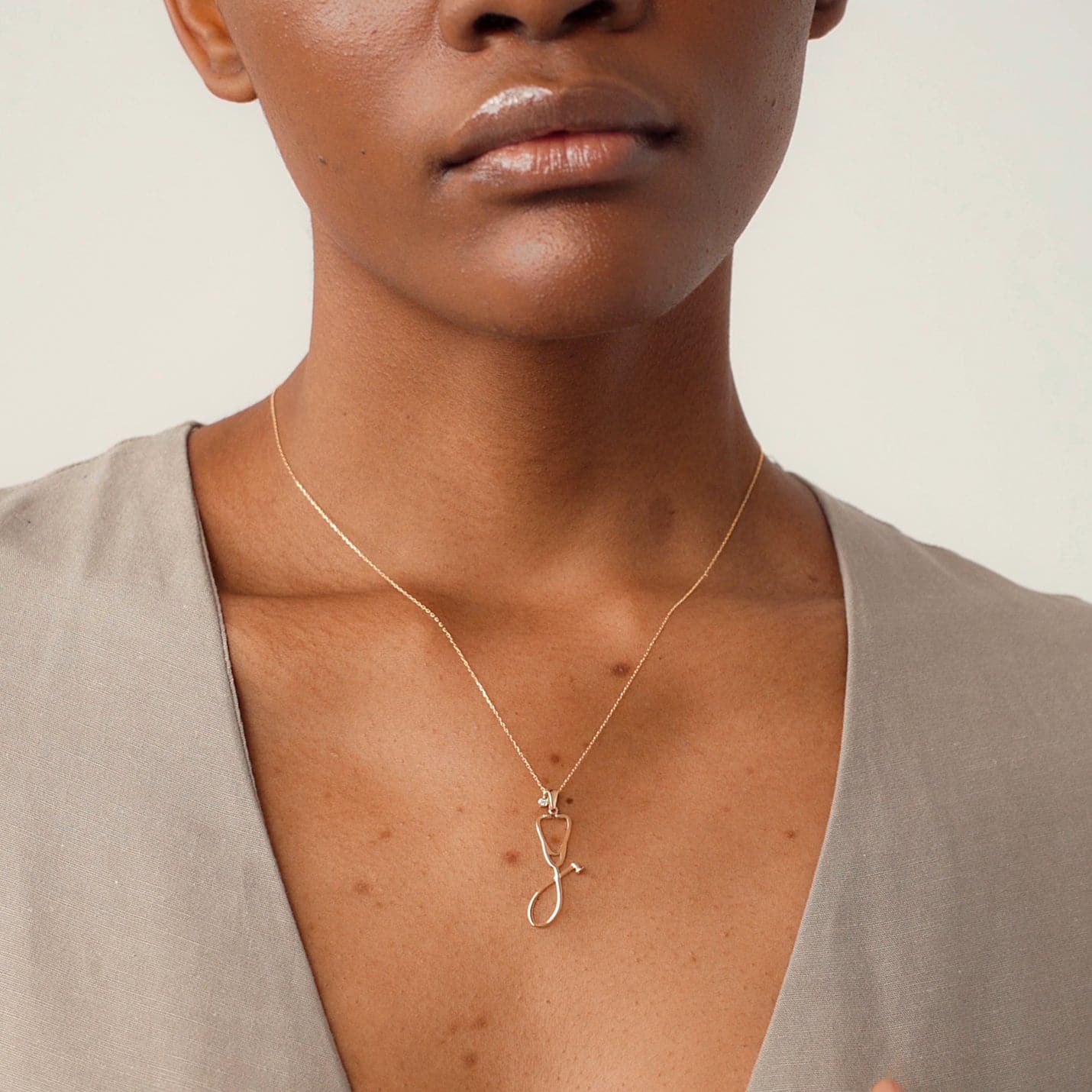 Diamond Stethoscope Necklace